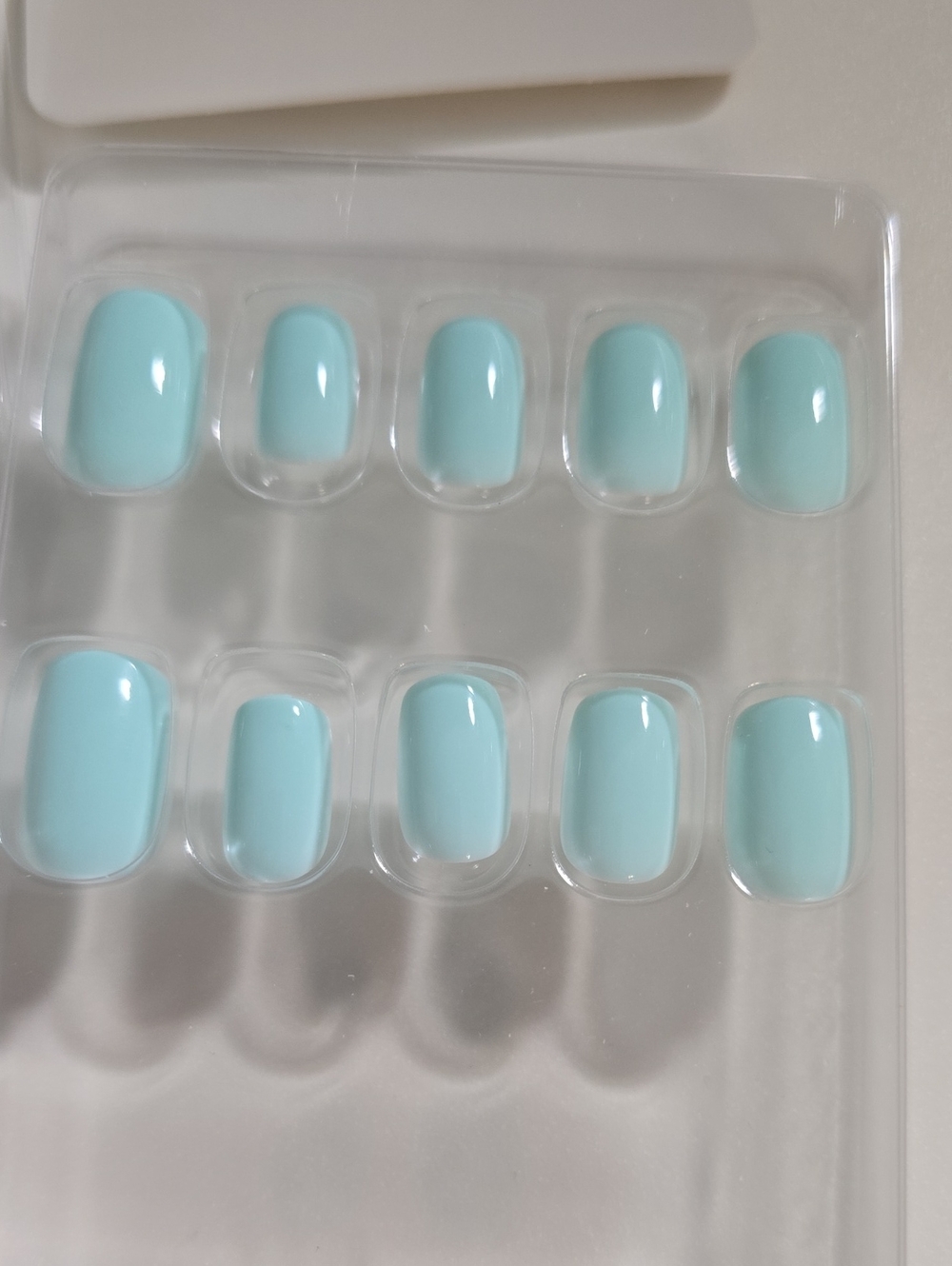 Glamnetic Short Squoval Soft Teal Press-On Nails - Picture 6 of 10